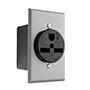 30 Ampere (A) Current and 250 Volts (V) Voltage Wall Receptacle